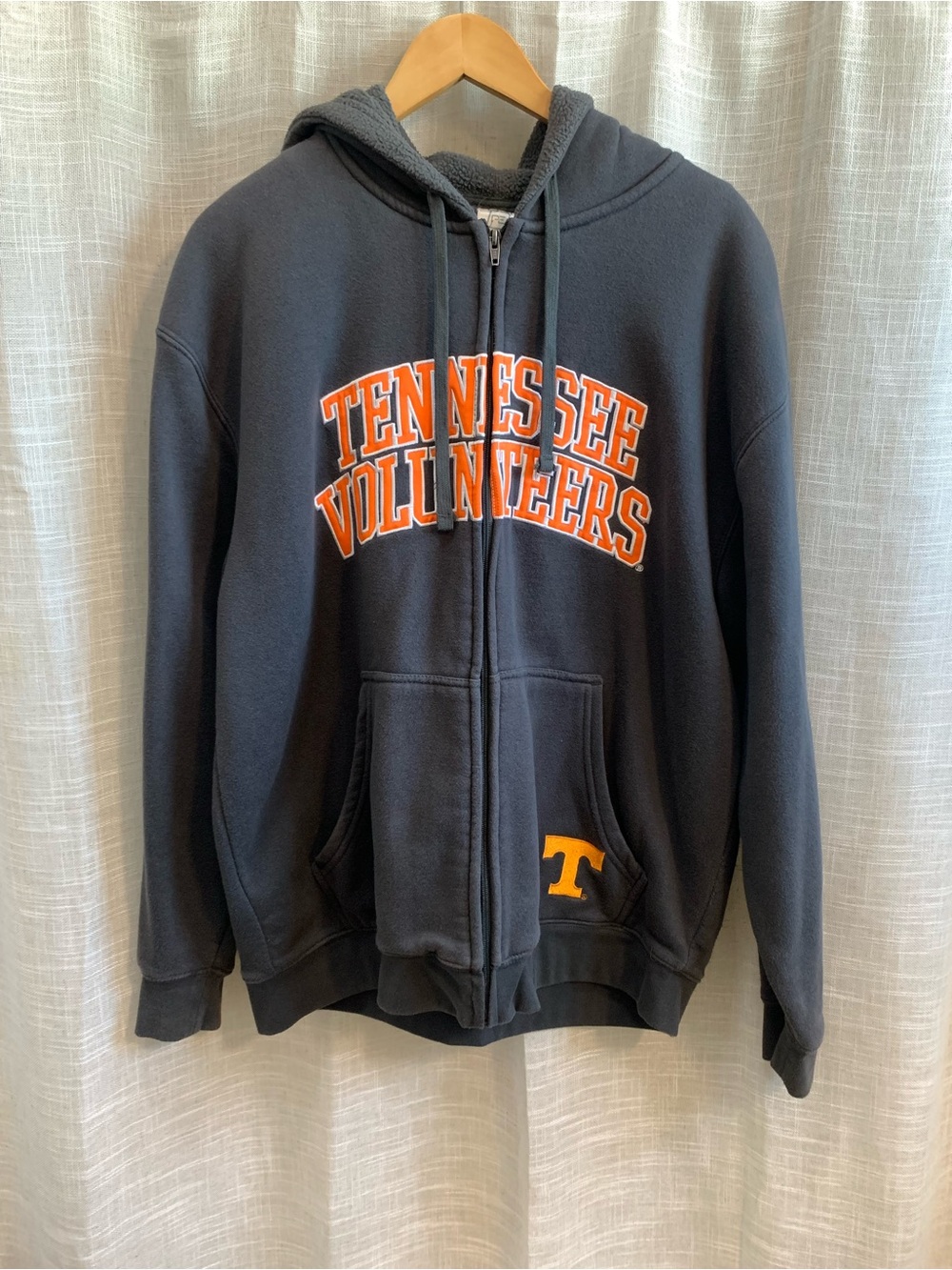 Pro Edge Navy Zip-Up Hoodie with Orange Tennessee Volunteers Logo